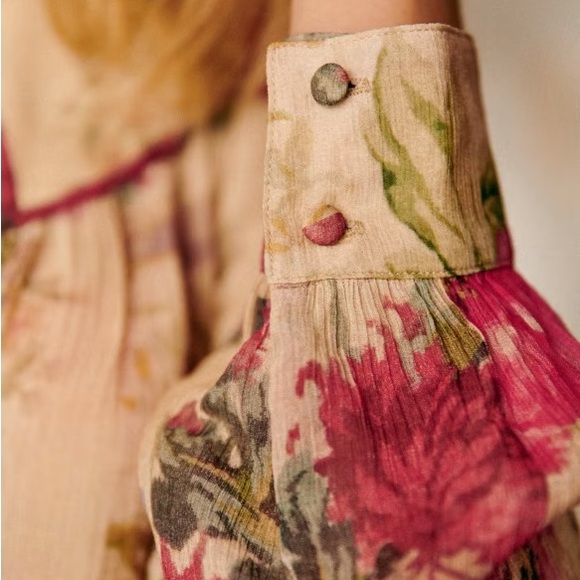 Sezane Lieven Blouse Size 42 Floral - Picture 3 of 8